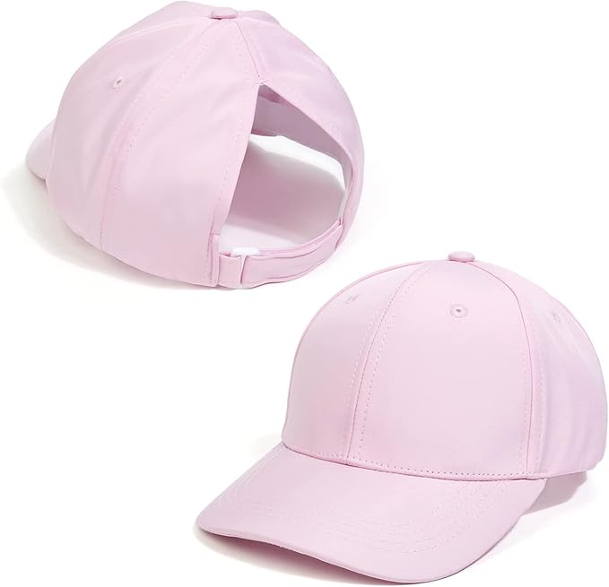 AIDIER Girls Ponytail Baseball Cap 3-8 Years Boys Girls Adjustable Baseball Hat with Ponytail Hole Child Snapback Cap Peaked Cap Breathable Sun Hat for Beach Cycling Sun Protection Sports Hat
